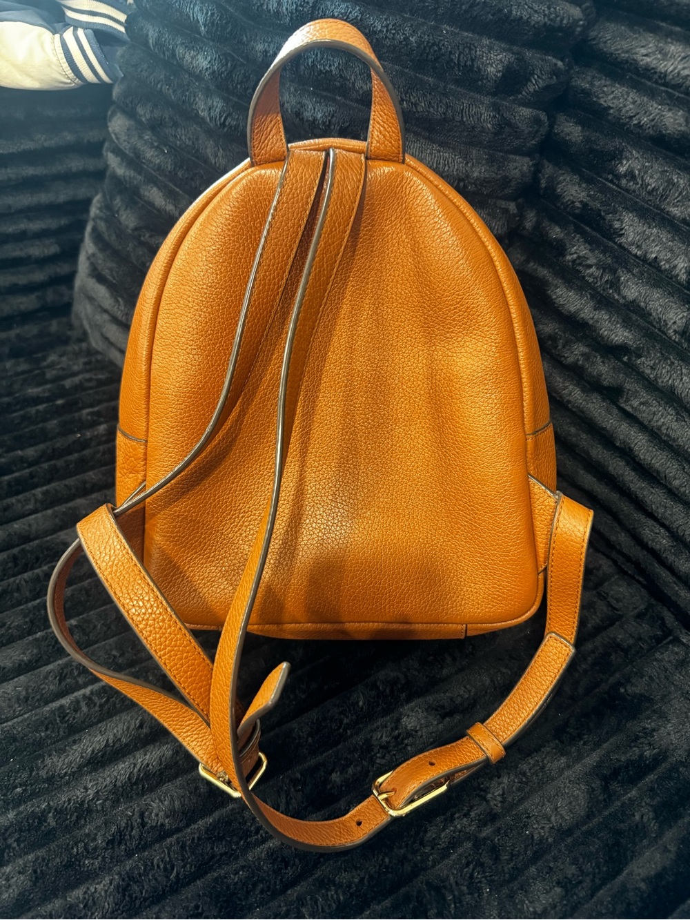 Tory Burch Chestnut Brown Pebbled Leather Mini Backpack - Picture 4 of 16